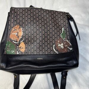 Fossil “Elena” Backpack Purse – Signature Pattern + Floral Print